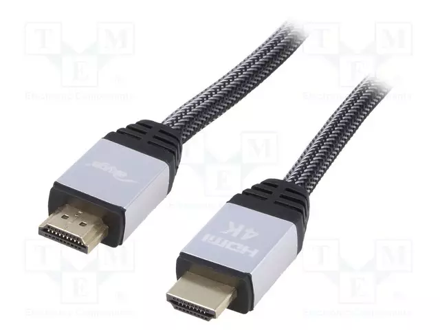KAAPELI - HDMI-PISTOKE,MOLEMMIN PUOLIN - TEKSTIILI - 4K,UHD 2160P - HDMI, DVI, DisplayPort johdot - AK-HD-100P - 1