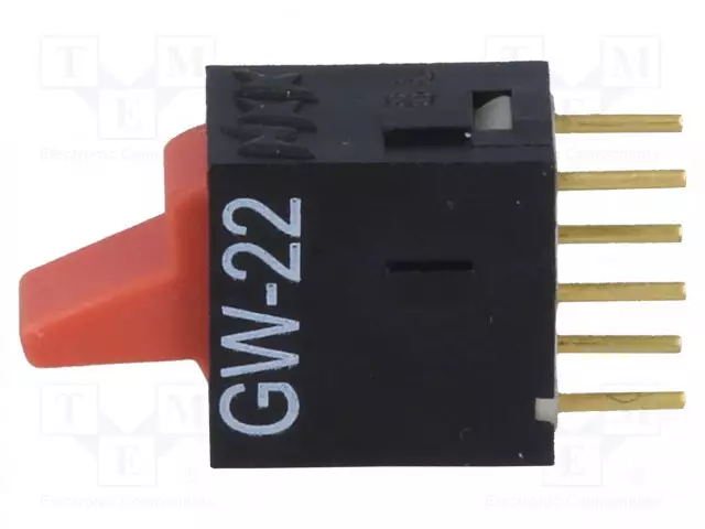 KEINUKYTKIN - DPDT - AS: 2 - ON-ON - 0,01A/28VAC - 0,01A/28VDC - EI OLE - GW - Keinukytkimet - GW22LCP - 1