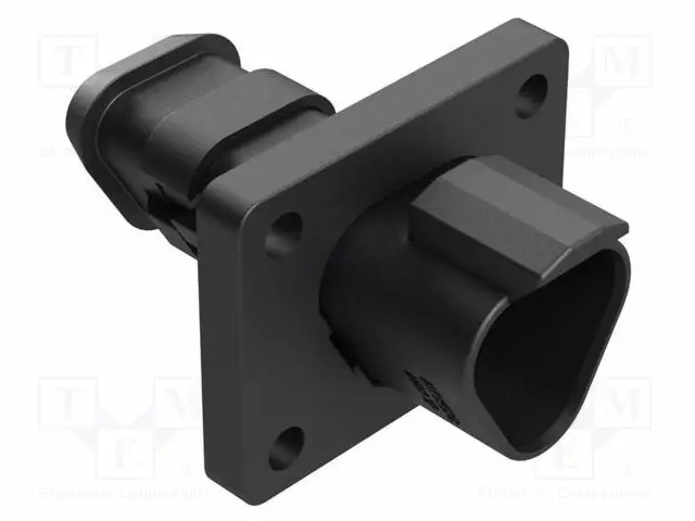 LIITIN: JOHTO-JOHTO - AT - PIN: 3 - SUORA - PANEELIASENNETTAVA - PURISTUS - MUSTA - Ajoneuvoliittimet - AT043PLE12-AMP - 1