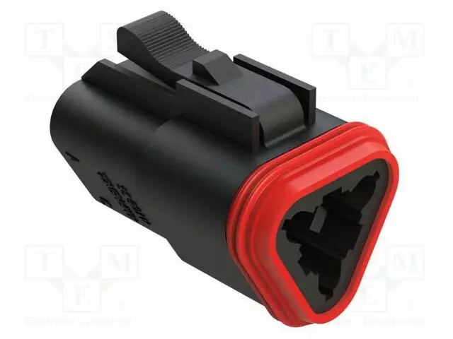 LIITIN: JOHTO-JOHTO - PISTOKE - NAARAS - AT - 13A - PIN: 3 - SUORA - MUSTA - Ajoneuvoliittimet - AT063SBLK-AMP - 1