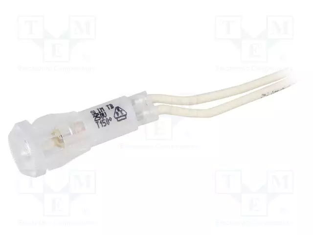 MERKKIVALO: NEON-LAMPULLA - KUPERA - VALKOINEN - 220VDC - 220VAC - PSU - Merkkivalot ja pienoislamput - 9SLTB010CSR1BP - 1