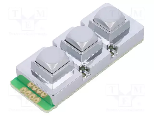 NÄPPÄIMISTÖ-PAINIKK.LKM: 3 - METALLIOHM - 1,5N - 2MM - 20MA - Metalliset alfanumeeriset näppäimistöt - AB103-MBKS-WP - 1