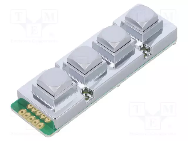 NÄPPÄIMISTÖ-PAINIKK.LKM: 4 - METALLIOHM - 1,5N - 2MM - 20MA - Metalliset alfanumeeriset näppäimistöt - AB104-MBKS-WP - 1