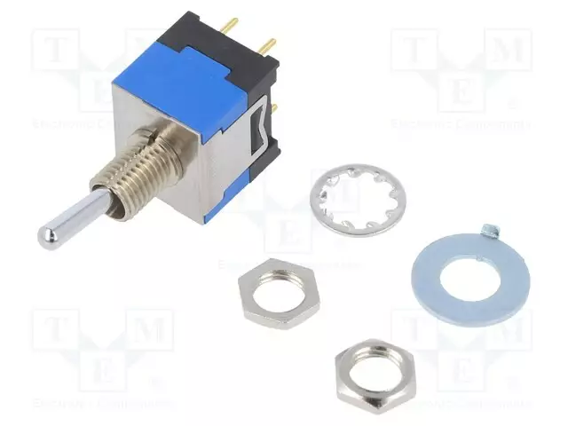 VIPUKYTKIN - ASENNOT: 2 - DPDT - ON-ON - 0,1A/48VAC - 0,1A/48VDC - D2 - 10,5MM - Vipukytkimet - D22022P - 1