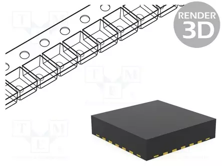 IC: PIC-MIKRO-OHJAIN - 16KB - 32MHZ - 1,8÷3,6VDC - SMD - VQFN20 - PIC24 - PIC 16-bit sarja - 24F16KL401-EMQ - 1