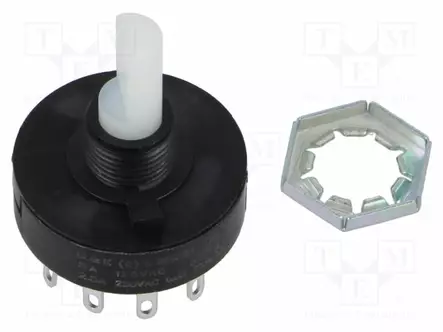 KIERTOKYTKIN - AS: 4 - 2,5A/250VAC - 0,5A/125VDC - RUUVATTU - Kiertokytkimet - R20407RR03Q - 1