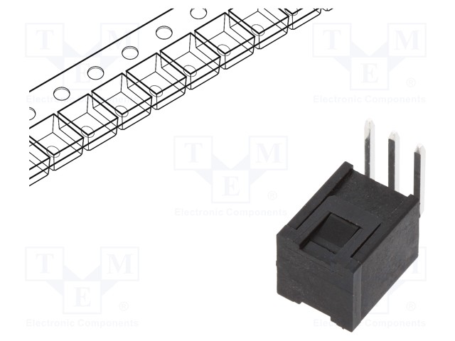 KYTKIN: ANTURI-AS: 2 - SPST - 0,02A/20VDC - MUSTA - 5OHM - THT - 45° - Anturikytkimet - TM1000Q - 1
