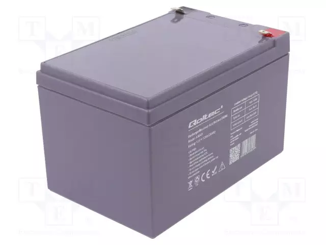 AKKU: LYIJYHAPPO - 12V - 12AH - AGM - AUTOMAATTINEN - LÄHDÖT: LIITTIMET - Lyijyhyytelöakut - ACCU-H12-12Q - 1