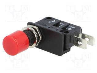 PAINOKYTKIN - AS: 2 - SPDT - 10A/250VDC - ON-(ON) - AUKKO: Ø10MM - Standardikytkimet - VAQ-4-10-1C-R - 1
