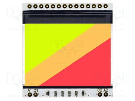 TAUSTAVALO - LED - 39X41X2,7MM - KELTAVIHREÄ/PUNAINEN - Näyttöjen lisätarvikkeet - EALED39X41-GR - 1