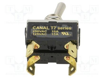 VIPUKYTKIN - ASENNOT: 2 - DPST - OFF-ON - 10A/250VAC - T7 - VIPU: PYÖREÄ - 1,5KV - Vipukytkimet - T7A21A3B2H5R - 2