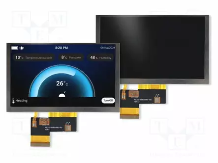 TFT NÄYTTÖ - 4,3" - 800X480 - VALAISTUS: LED - 95,04X53,856MM - RGB - TFT-näytöt - 4DLCD-43-848-R - 1