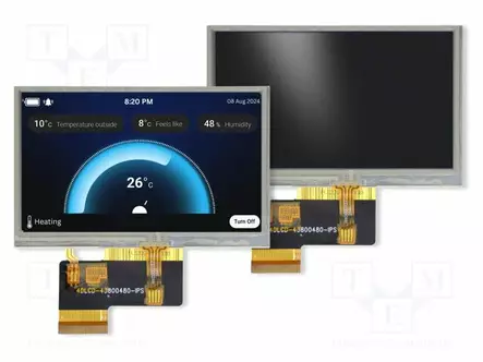 TFT NÄYTTÖ - 4,3" - 480X272 - VALAISTUS: LED - 105,5X67,2MM - RGB - TFT-näytöt - 4DLCD-43-RT-R - 1