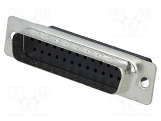 D-SUB LIITIN - PIN: 25 - PISTOKE - UROS - JOHTOON - SUORA - PURISTUS - D liittimet - DB25-PR - 1