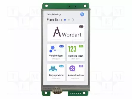 TFT NÄYTTÖ - 4,3" - 480X800 - VALAISTUS: LED - 16MBFLASH - RGB - 250CD/M2 - Älykkäät näytöt - DMG80480C043-02WTR - 1