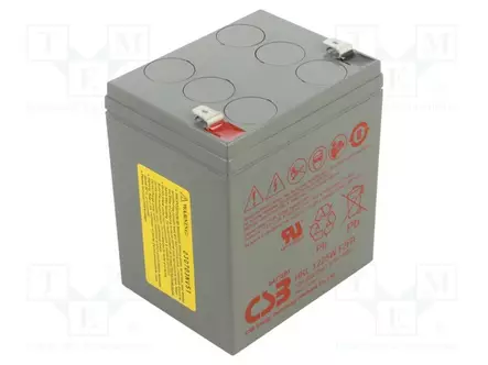 AKKU: LYIJYHAPPO - 12V - 5,8AH - AGM - AUTOMAATTINEN - LÄHDÖT: LIITTIMET - Lyijyhyytelöakut - ACCU-HRL1225WF2FR - 1