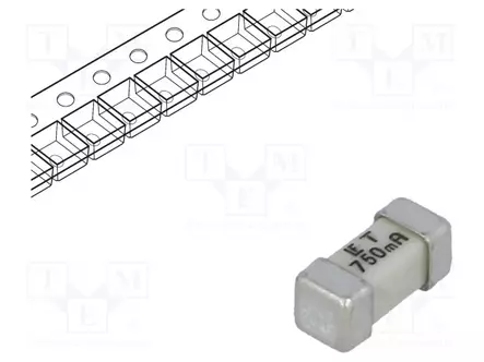 750MA - 125VAC - 125V - 125VDC - KERAAMINEN - SMD 2410 sulakkeet - hitaat - 0454.750MR - 1