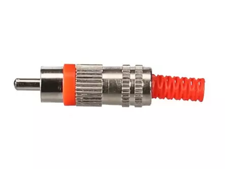 MALE RCA PLUG - NICKEL - RED - Ø4mm - Plugit ja jakit - CA116R - 2
