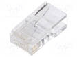 LIITIN: RJ45 - PISTOKE - PIN: 8 - 8P8C - JOHTOON - IDC,PURISTUS - RJ liittimet - RJ458P8CR - 1