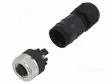 LIITIN: M12 - PISTOKE - NAARAS - 4A - 30V - PIN: 5 - IP67 - SUORA - JOHTOON - Erikoisliittimet - 1240-05-T9CR - 1