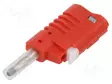 LABORATORY CONNECTOR: 4MM BANANA - PLUG - 36A - 30VAC - 60VDC - PUNAINEN - Banaaniliittimet 4mm - PJP1089-R - 1