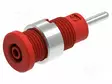 LABORATORY CONNECTOR: 2MM BANANA - SOCKET - PUNAINEN - PLUG PIN 2MMX9MM - Banaanijatkoliittimet - PJP228-1-C-R - 2