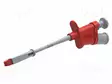 MITTAUSKOUKKU - KROKOTIILI - 6A - PUNAINEN - LIITOKSET: MESSINKI - 4MM - Testauskoukut - PJP6007-PROB-R - 1