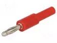 LABORATORY CONNECTOR: 4MM BANANA - ADAPTER - 10A - 70VDC - PUNAINEN - 52MM - Banaaniliittimet 4mm - PJPADA1056-R - 1