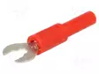 LABORATORY CONNECTOR: FORK TERMINALS - 60VDC - 36A - PUNAINEN - ØMAX: 6.3MM - Haarukkaliittimet - PJPADA3034-R - 1