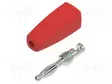 LABORATORY CONNECTOR: 2MM BANANA - PLUG - 10A - 30VAC - 60VDC - PUNAINEN - Banaaniliittimet 2mm - PJP210-C-R - 1