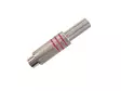 RCA PLUG FEMALE RED, NICKEL, SPRING CABLE GUIDE Ø6mm - Plugit ja jakit - CA064R - 1