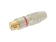 RCA PLUG FEMALE RED, TIP GOLD-PLATED, METAL HOUSING, Ø6mm - Plugit ja jakit - CA058R - 1