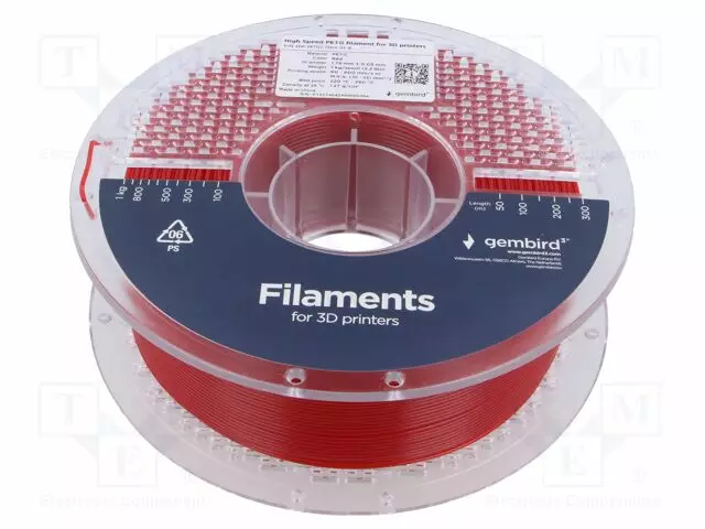 3D FILAMENTTI PET-G - 1,75MM - PUNAINEN - 220÷260°C - 1KG - HIGH SPEED - 3D Filamentit - 3DP-PETG1.75HY-01R - 1