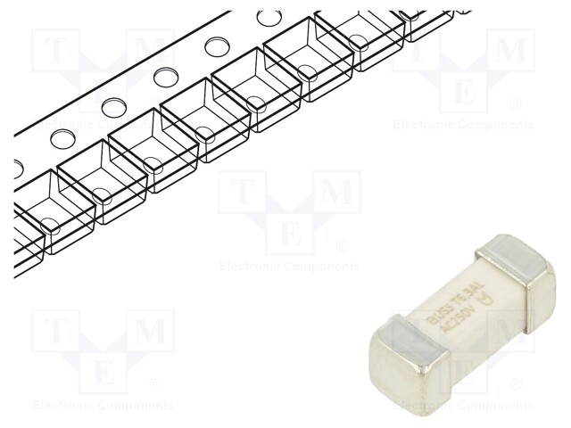 6,3A - 250VAC - HIDAS SULAKE - KERAAMINEN - SMD UMT sulakkeet - hitaat - TR-1245UMFT6-3-R - 1