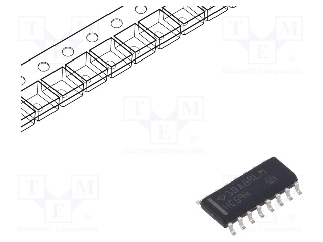 IC: DIGITAALINEN - 8BIT,SIIRTOREKISTERI - CMOS - SMD - SO16 - 2÷6VDC - HC - Siirtorekisterit - SN74HC594DR - 1