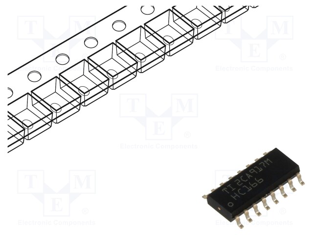 IC: DIGITAALINEN - 8BIT,SIIRTOREKISTERI - SMD - SO16 - HC - Siirtorekisterit - SN74HC166DR - 1