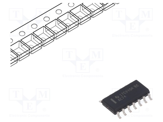IC: DIGITAALINEN - D KIIKKU - CH: 2 - CMOS - SMD - SO14 - AC - 20UA - Kiikut - SN74AC74DR - 1