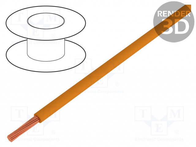 JOHTO - H05V2-K - CU - 0,5MM2 - 22AWG - PVC - ORANSSI - 300V,500V - Yksisäikeiset asennuskaapelit - H05V2-K05OR - 1