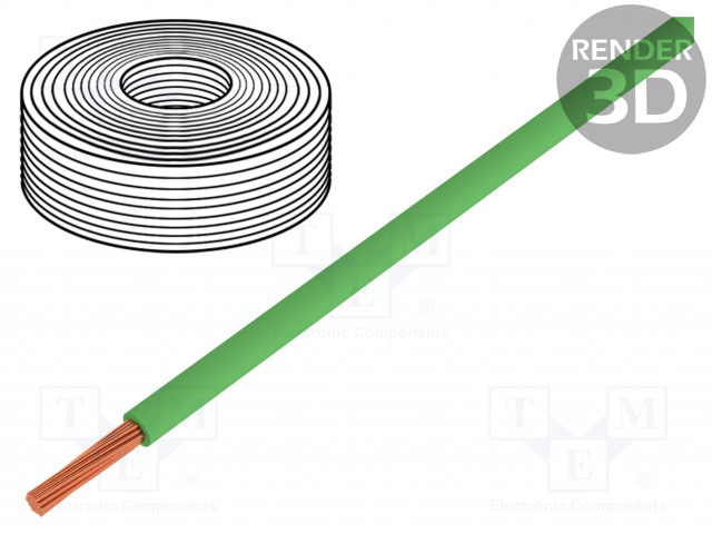 JOHTO - H05Z-K - CU - 0,75MM2 - FRNC - VIHREÄ - 300V,500V - LUOKKA: 5 - Yksisäikeiset asennuskaapelit - H05Z-K90-1X0.75GR - 1