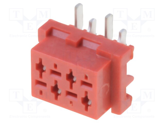 LIITIN: JOHTO-LEVY - N LIITINAARAS - PIN: 4 - 1,5A - PYSTYSUORA - Micro-Match liittimet, rasteri 1,27mm - DS1015-06-04R6SR - 1