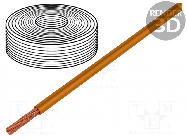JOHTO - LIFY - 1X0,75MM2 - CU - PVC - ORANSSI - 300V,500V - -15÷80°C - Mittausjohdot - LIFY-0.75MM2-OR - 1