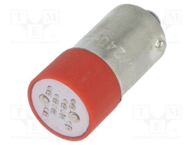 LED LAMPPU - PUNAINEN - BA9S - 230VAC - Merkkivalot ja pienoislamput - S-9LL230AC-R - 1