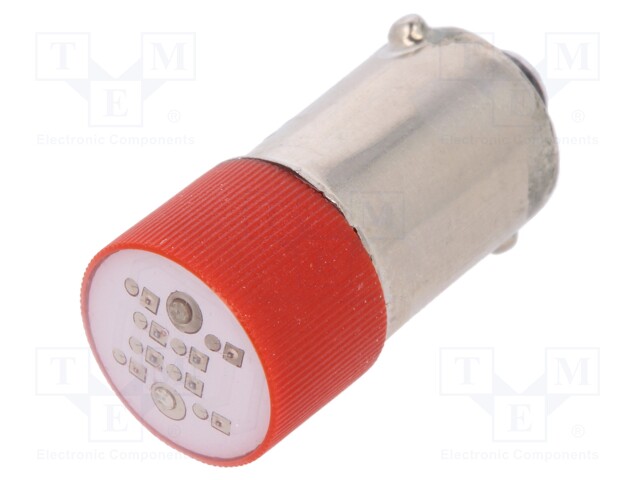 LED LAMPPU - PUNAINEN - BA9S - 24VDC - 24VAC - Merkkivalot ja pienoislamput - S-9LL24-R - 1