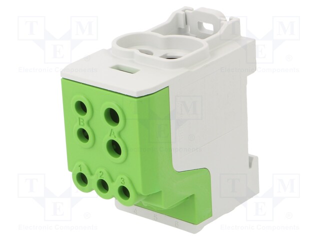 LIITIN: JAKOPALA - 200A - 1KV - DIN-KISKOLLE - RUUVI TERMINAALI - TS35 - Kiskoliittimet - SDB200GR - 1
