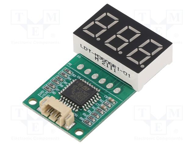 NÄYTTÖ: LED - 7-SEGMENTTINÄYTTÖ - 9,2MM - 0,36" - MERK.LKM: 3 - PUNAINEN - 7-segmenttinäytöt - LDT-M3606RI-01UR - 1