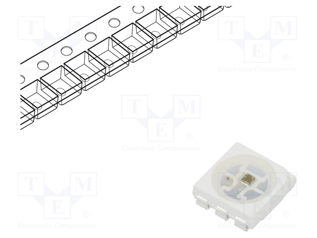 OHJELMOITAVA LED - RGB - SMD - 5050 - 5VDC - 5X5X1,5MM - 120° - 5MA - Pintaliitos LED - SMD-LX5050RGB-TR - 1