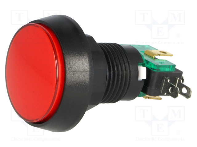 PAINOKYTKIN - AS: 2 - SPDT - 10A/250VAC - ON-(ON) - VALAISTUS: LED - Standardikytkimet - VAQ-9-10-24-R - 1