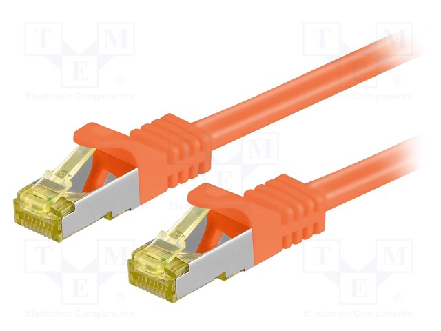 PATCH KAAPELI - S/FTP - CAT: 6A - RJ45-PISTOKE,MOLEMMIN PUOLIN - LANKA - RJ45 Ethernet kaapelit - SFTP7-CU-010OR - 1