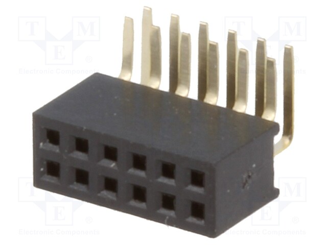 PIIKKIRIMALIITIN - N LIITINAARAS - PIN: 12 - THT - 90° KULMA - 1A - Piikkirimaliittimet - DS1065-14-2X6S8BR - 1