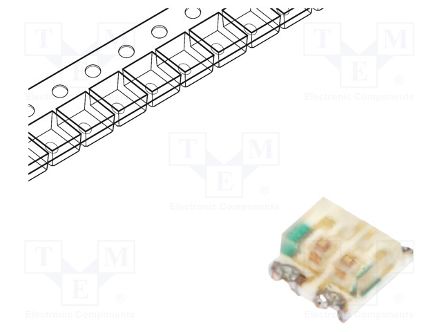 LED - KELTAINEN/VIHREÄ - SMD - 0606 - 2,1÷2,2VDC - 1,5X1,6X0,7MM - 150° - Pintaliitos LED - SML-LX0606YGC-TR - 1